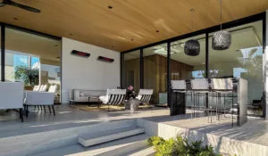 Calentador eléctrico de cristal para patio