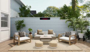 Calentador eléctrico de cristal para patio