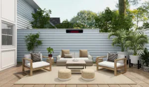 Calentador eléctrico de cristal para patio