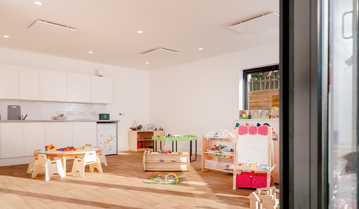 Calefacción por infrarrojos para un aula de educación infantil